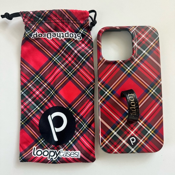 Loopy Case Red Tartan Plaid - Picture 1 of 7